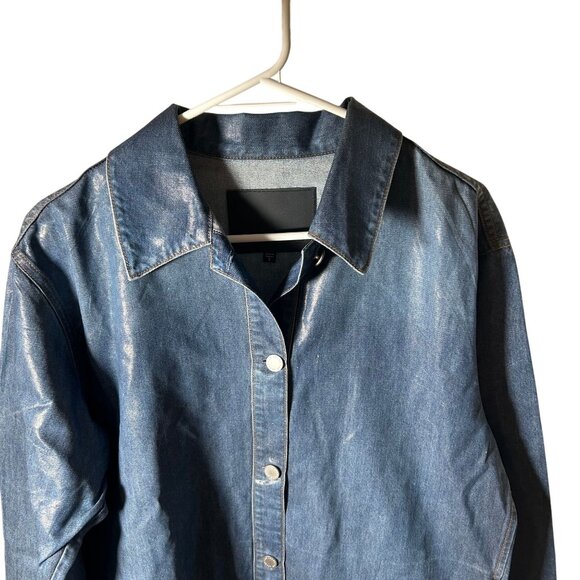 AG Jeans Coated Kea Shirt Jacket Women's Size Small Calik Marvel Air Blue NWOT! - Picture 5 of 6